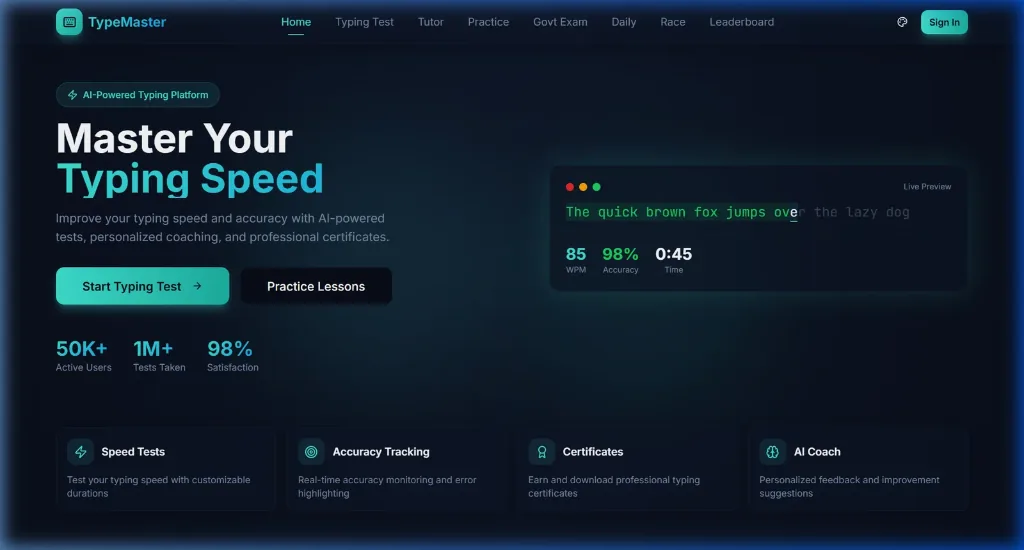 TypeMaster - Typing Test Pro